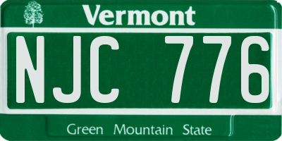 VT license plate NJC776