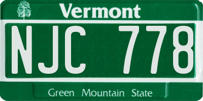 VT license plate NJC778