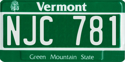 VT license plate NJC781