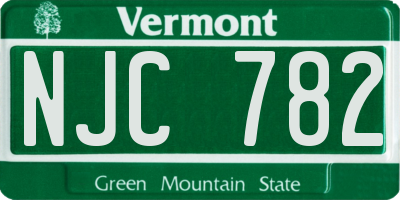 VT license plate NJC782