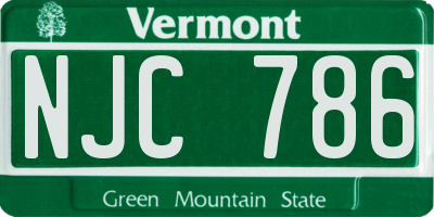 VT license plate NJC786