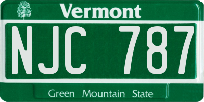 VT license plate NJC787