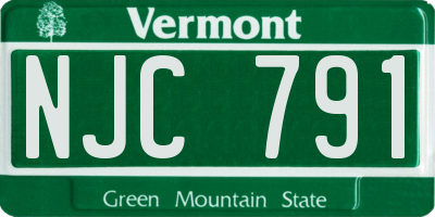 VT license plate NJC791