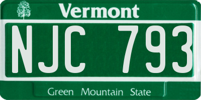 VT license plate NJC793