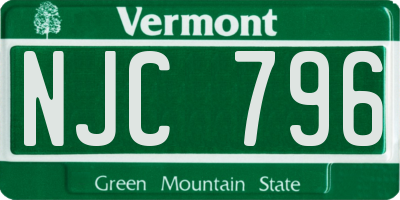 VT license plate NJC796