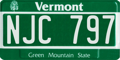 VT license plate NJC797