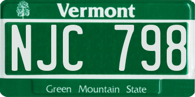VT license plate NJC798