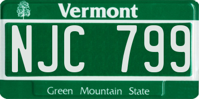 VT license plate NJC799