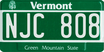 VT license plate NJC808