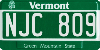 VT license plate NJC809