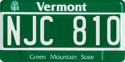 VT license plate NJC810