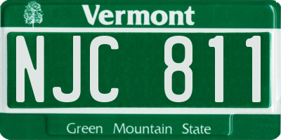 VT license plate NJC811
