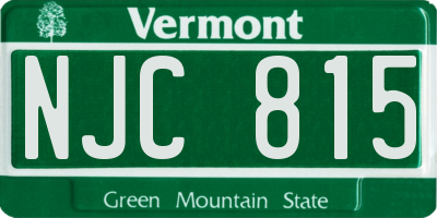 VT license plate NJC815