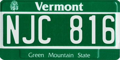 VT license plate NJC816