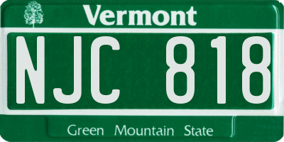 VT license plate NJC818