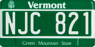 VT license plate NJC821