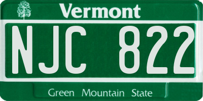 VT license plate NJC822