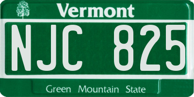 VT license plate NJC825