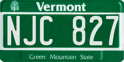 VT license plate NJC827