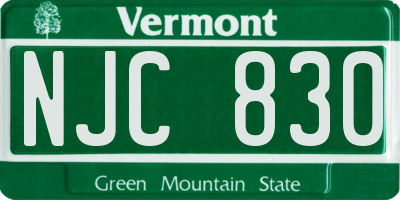 VT license plate NJC830