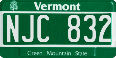 VT license plate NJC832
