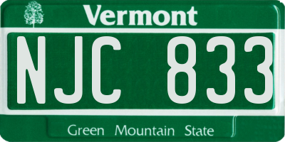 VT license plate NJC833