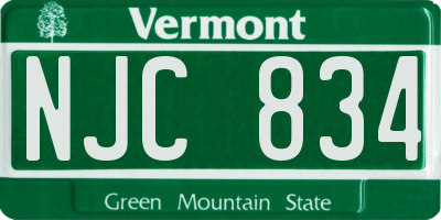 VT license plate NJC834