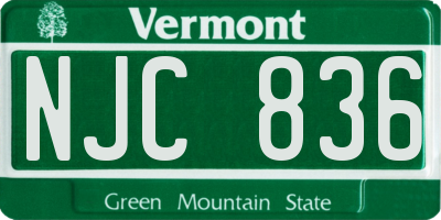 VT license plate NJC836