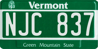 VT license plate NJC837
