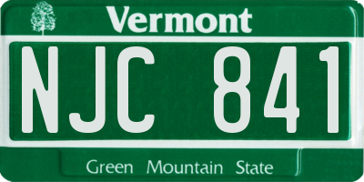 VT license plate NJC841