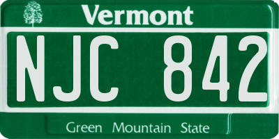 VT license plate NJC842