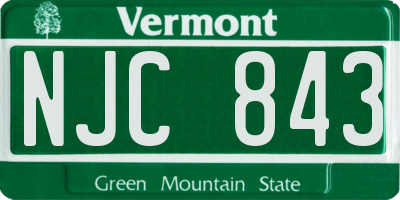 VT license plate NJC843