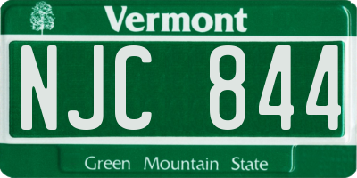 VT license plate NJC844