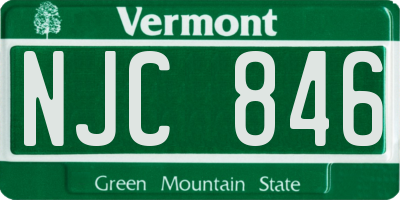VT license plate NJC846