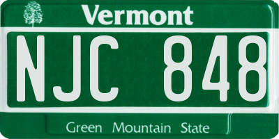 VT license plate NJC848