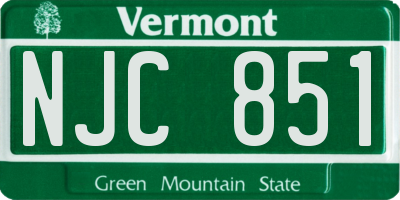 VT license plate NJC851