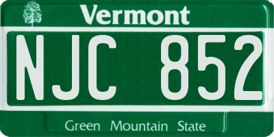 VT license plate NJC852