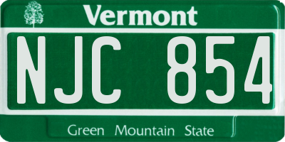 VT license plate NJC854