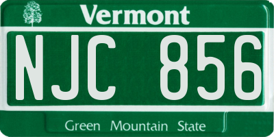 VT license plate NJC856