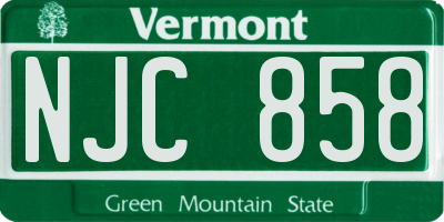 VT license plate NJC858