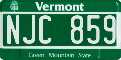 VT license plate NJC859