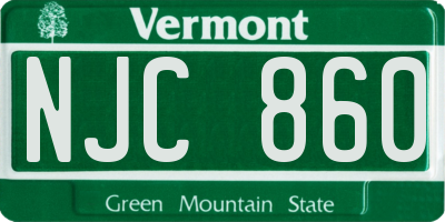 VT license plate NJC860