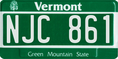 VT license plate NJC861