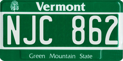 VT license plate NJC862