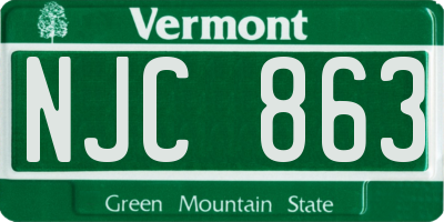 VT license plate NJC863