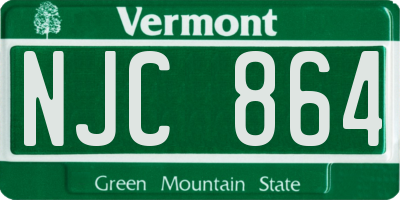 VT license plate NJC864