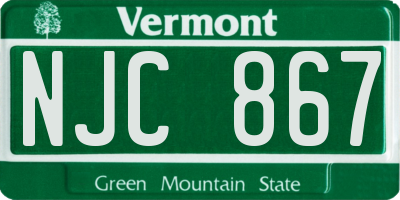 VT license plate NJC867