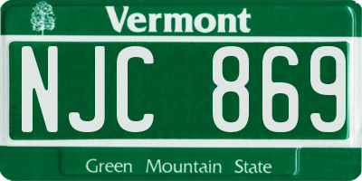 VT license plate NJC869