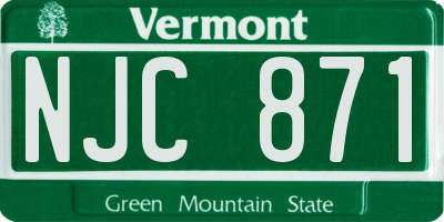 VT license plate NJC871