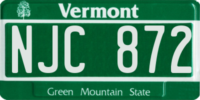 VT license plate NJC872